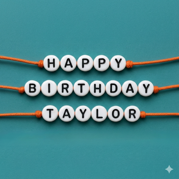 friendship bracelet saying happy birthday taylor swift